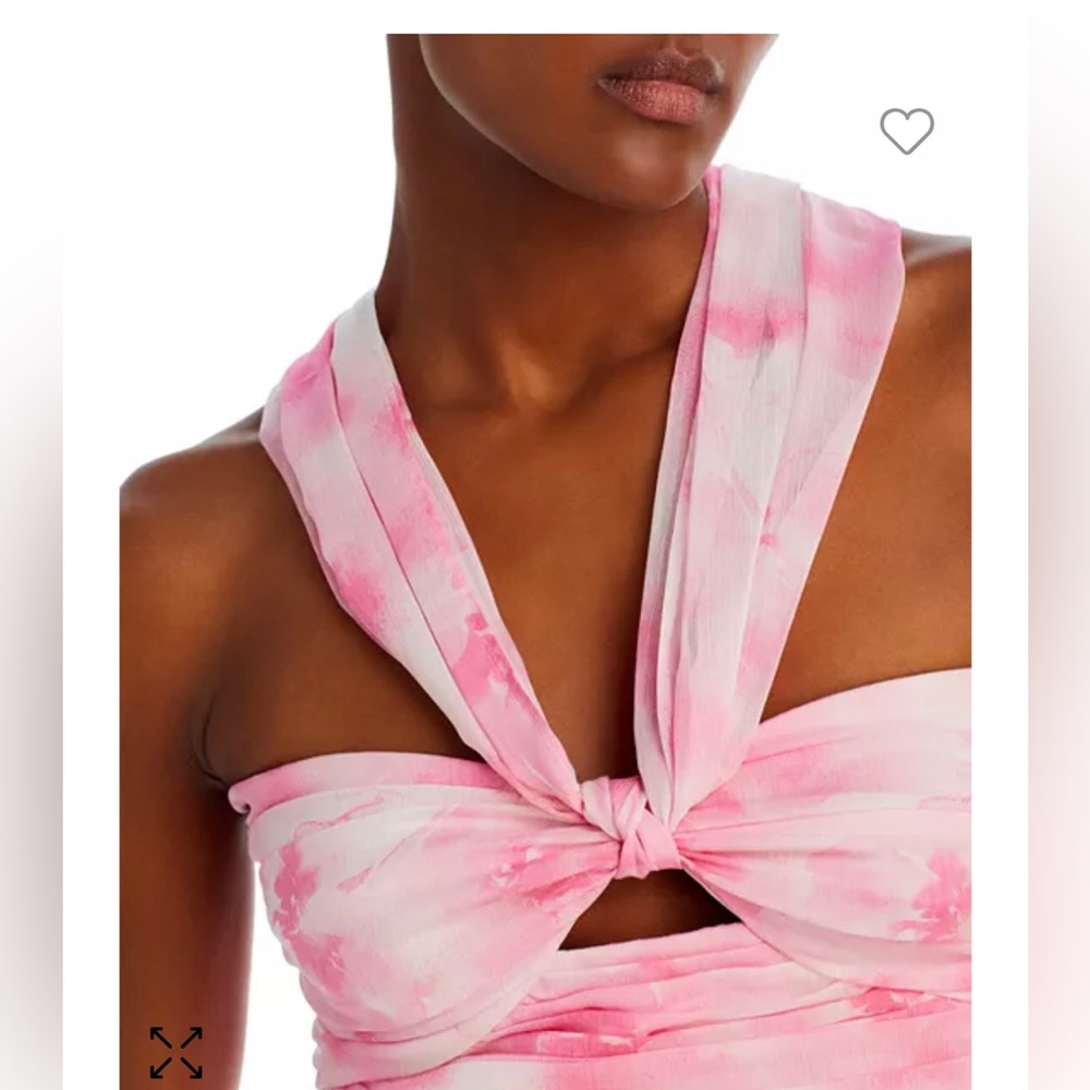 AQUA Ruched Halter Top